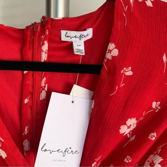 NORDSTROM RED FAUX WRAP DRESS - Picture 10 of 15